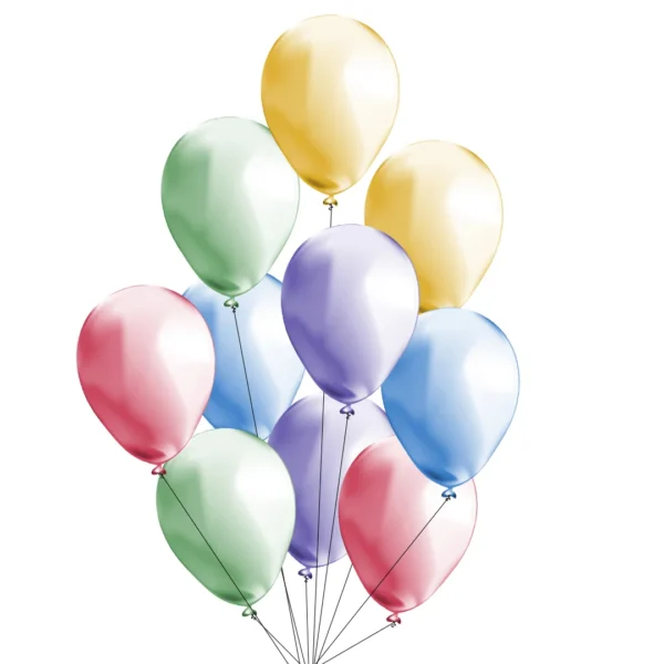 Trosje van 10 helium-ballonnen