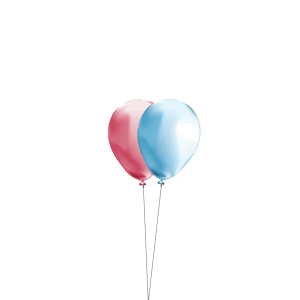 Trosje van 2 helium-ballonnen