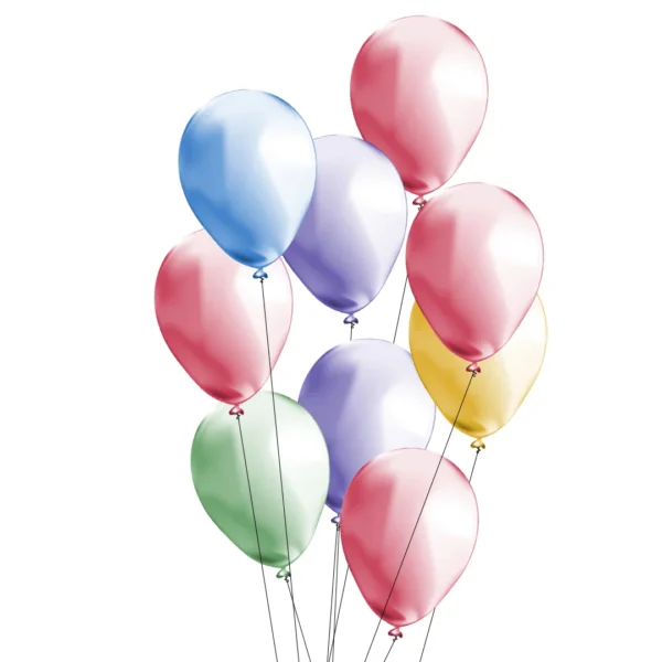 Trosje van 9 helium-ballonnen